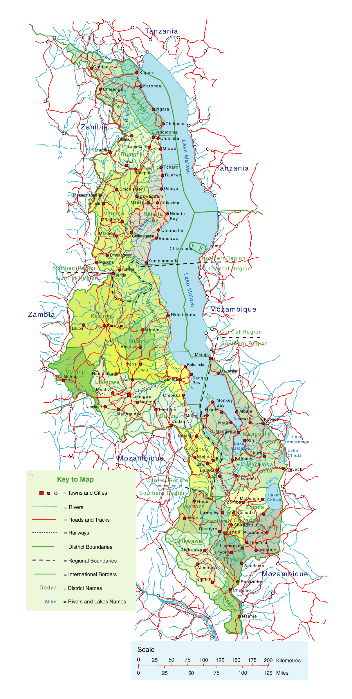 Malawi Overview Map
