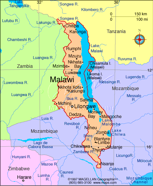 malawi map