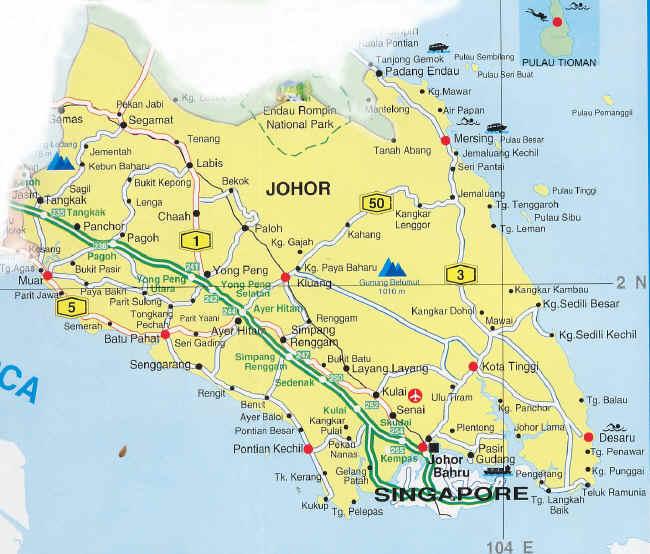 Johor singapore map