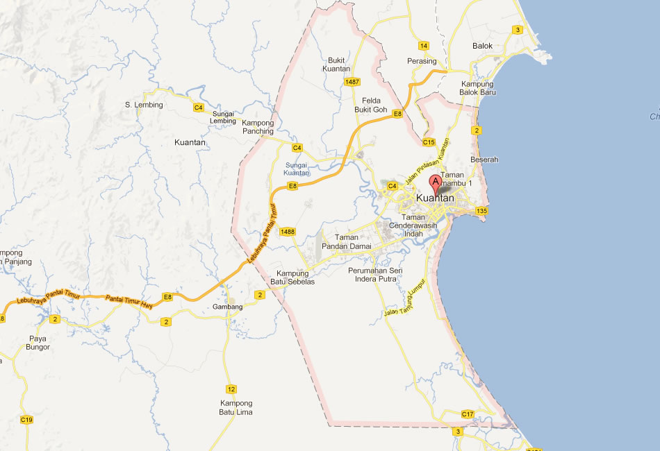 map of Kuantan