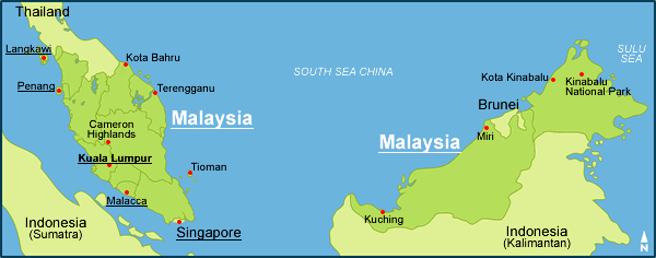 malaysia cities map