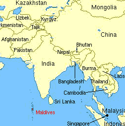 maldives map india