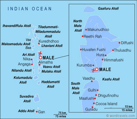 Maldives map indian ocean