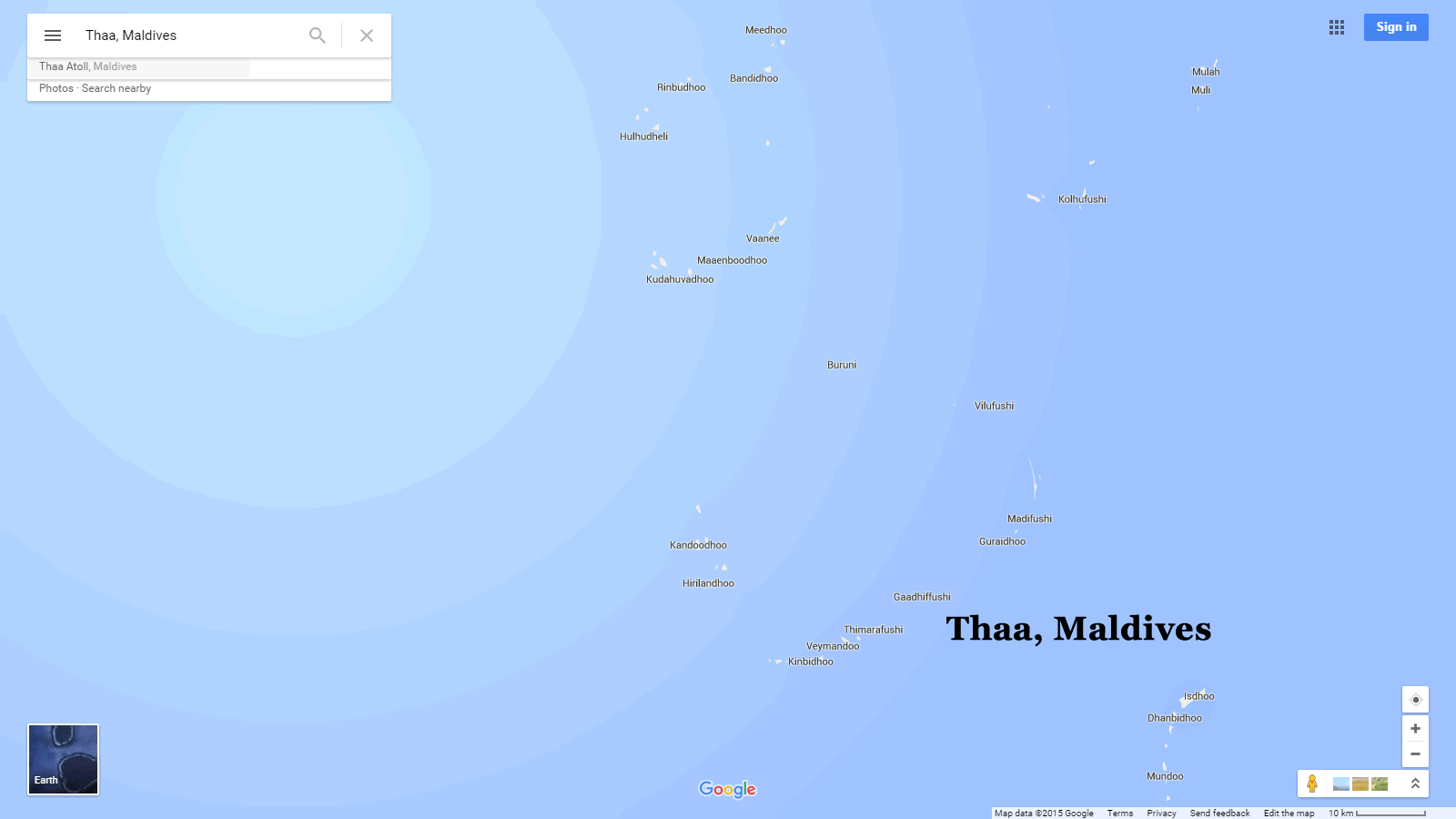 map of thaa maldives