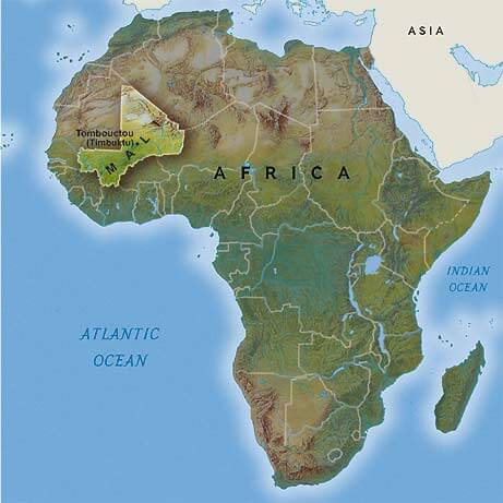 physical map africa mali