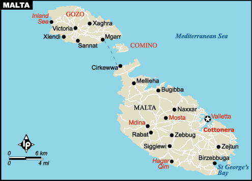 Malta adası harita