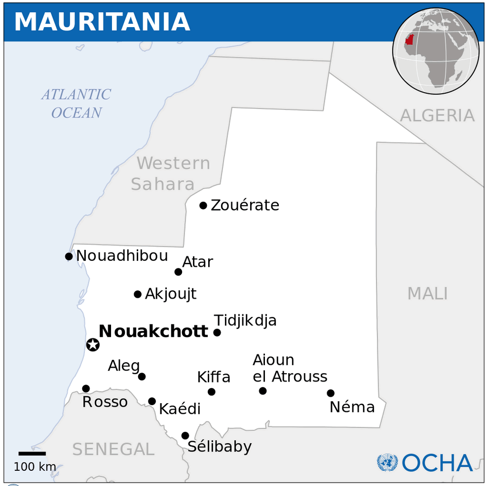 mauritania location map