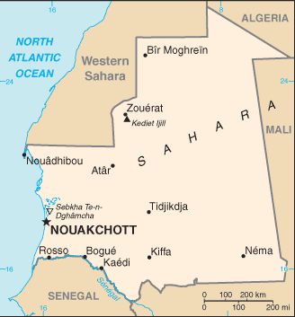 mauritania map nouakchott