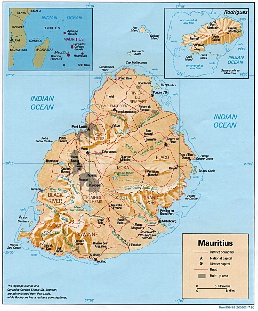 mauritius relief map