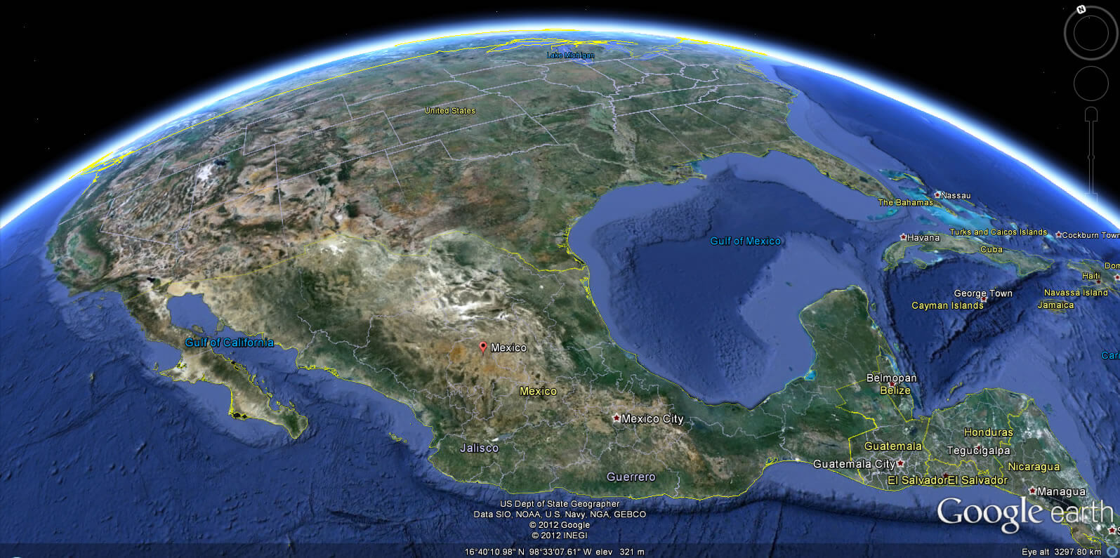 Mexico Earth Map1595 x 795