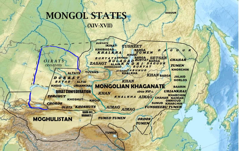 mongolia states map