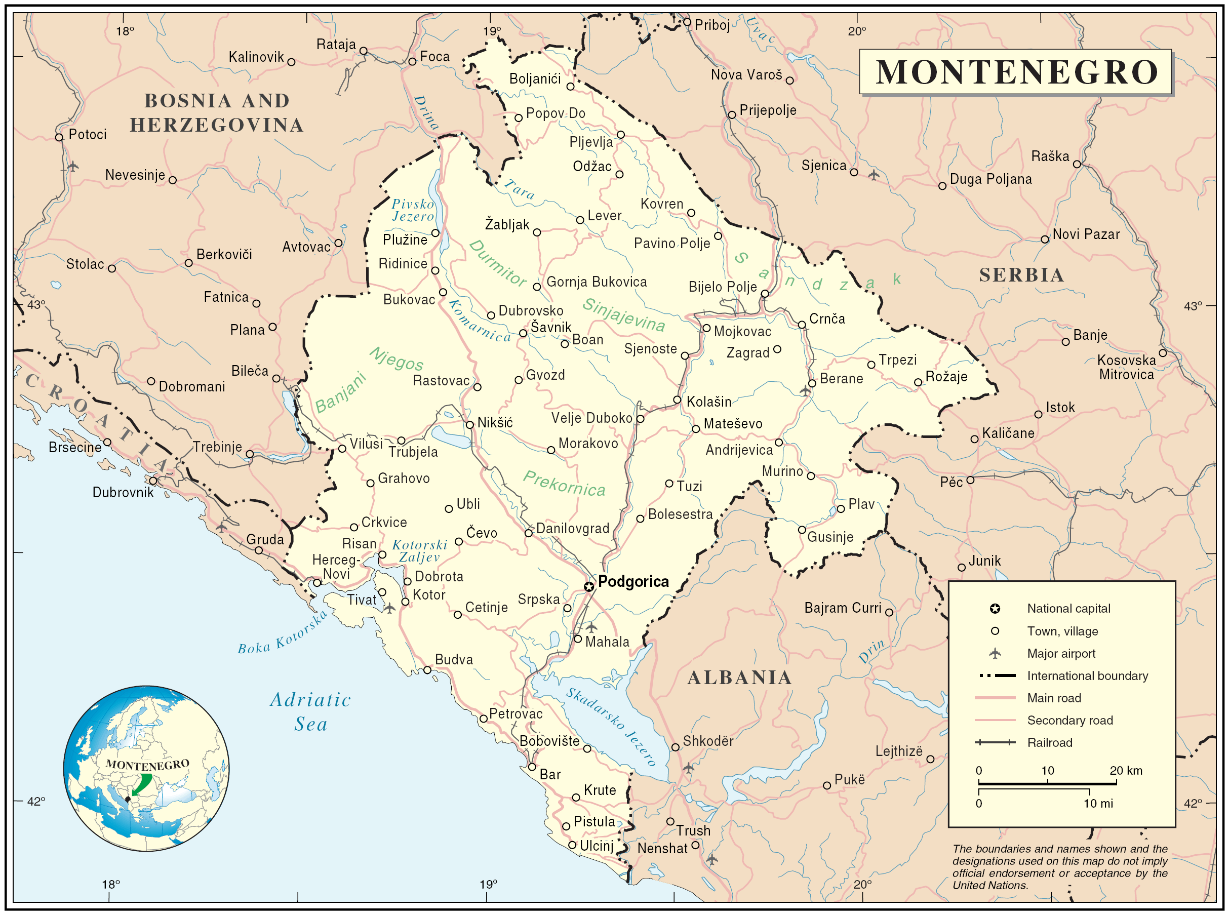 Montenegro Map