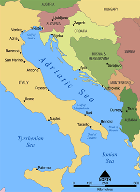 map montenegro adriatic sea