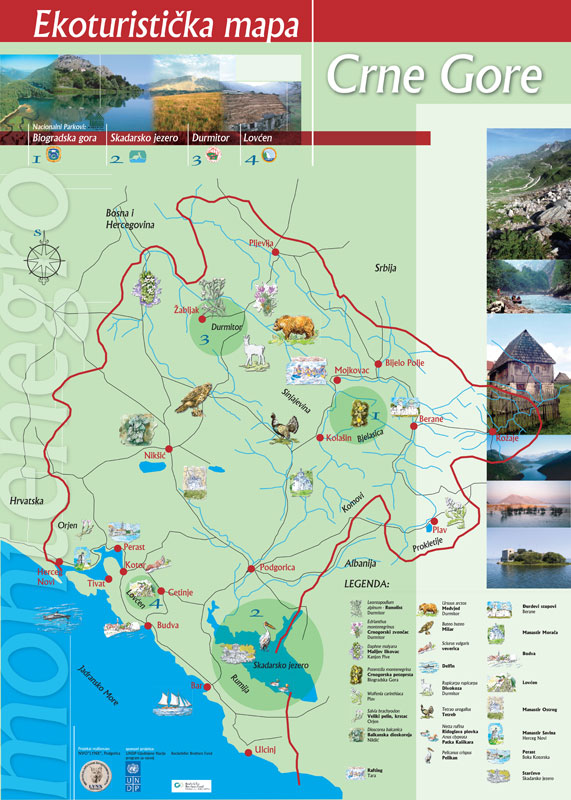 montenegro ecotourism map
