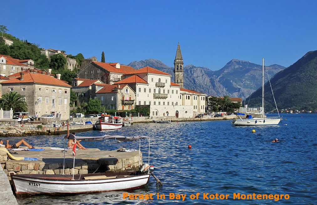 Perast in Bay of Kotor Montenegro