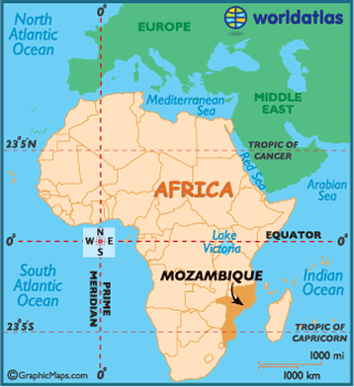 mozambique map africa