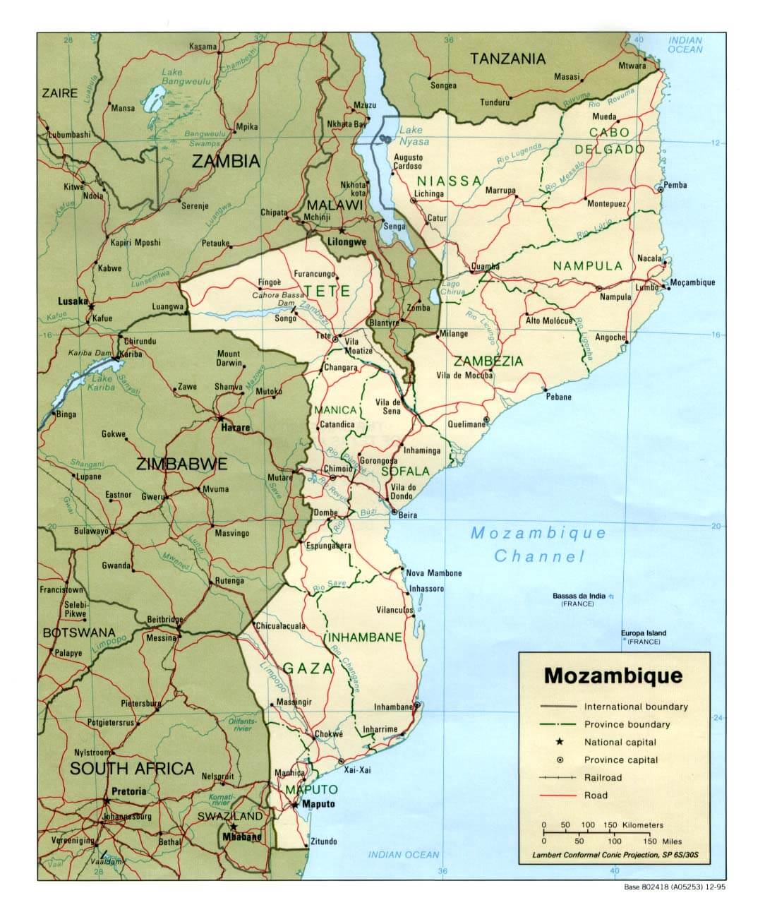 mozambique regions map