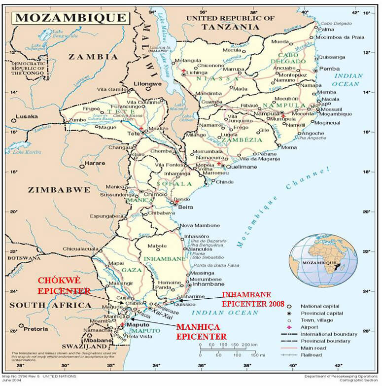 regions map of mozambique
