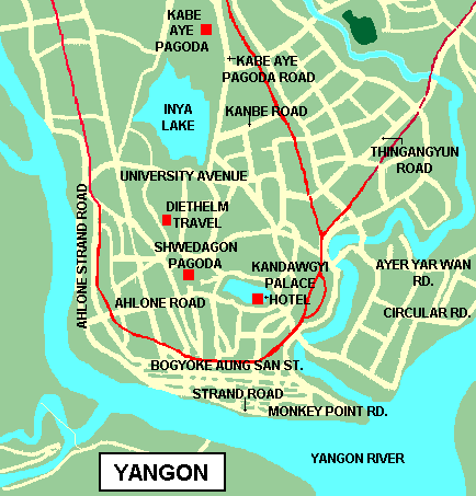 city center map of yangon