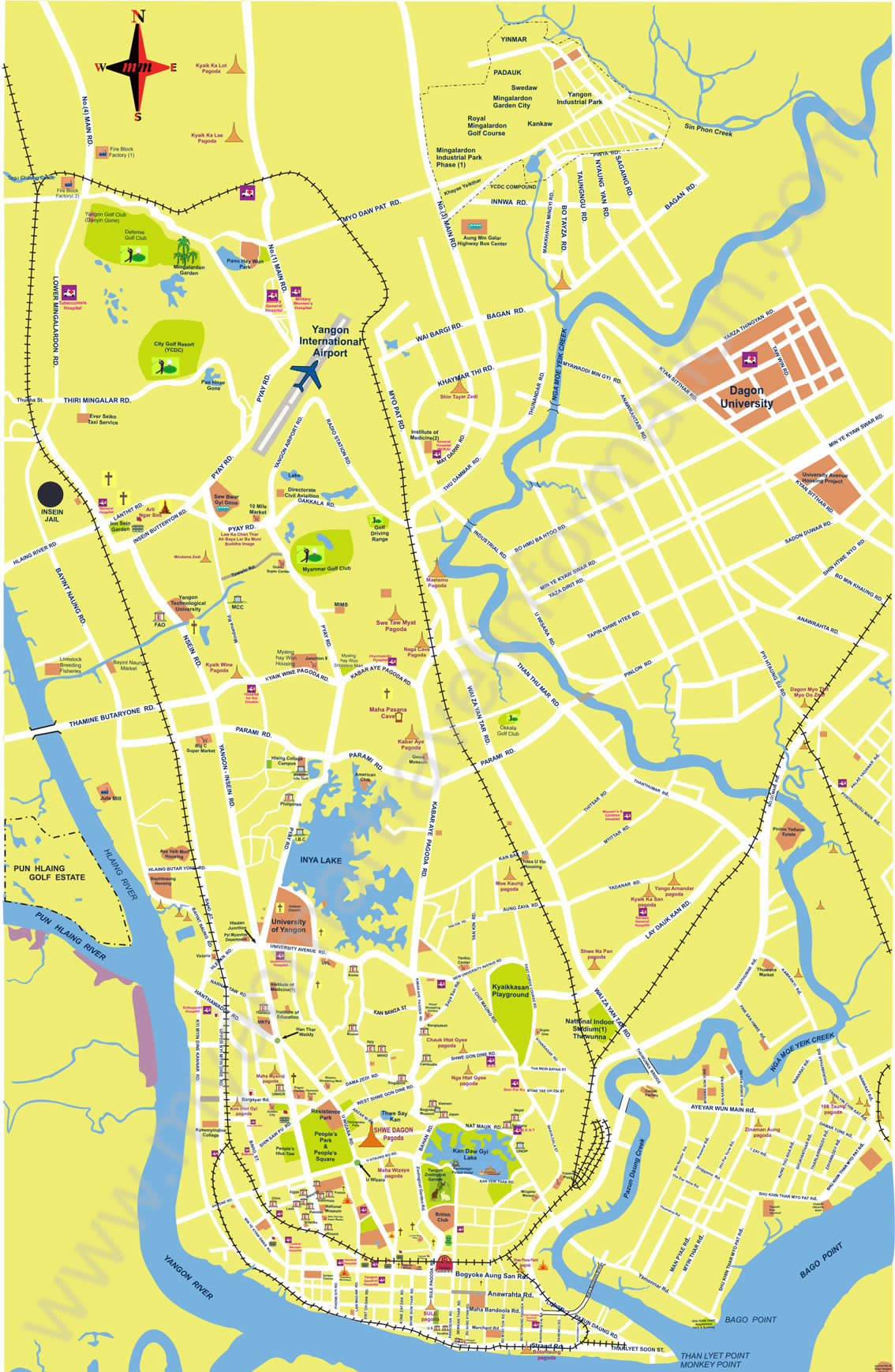 yangon city map