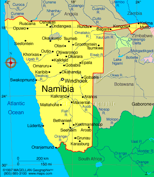 namibia map political