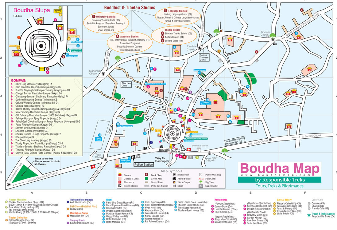 boudha map kathmandu