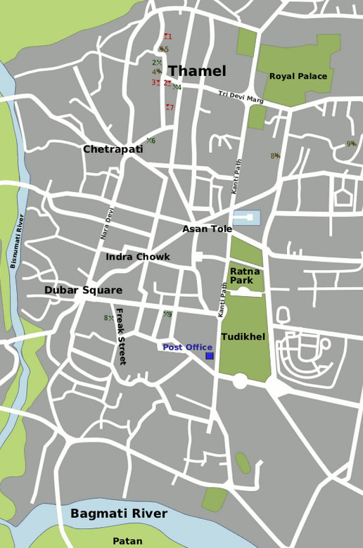 kathmandu city center map