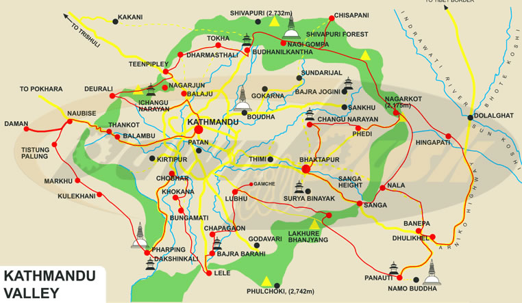 kathmandu valley map