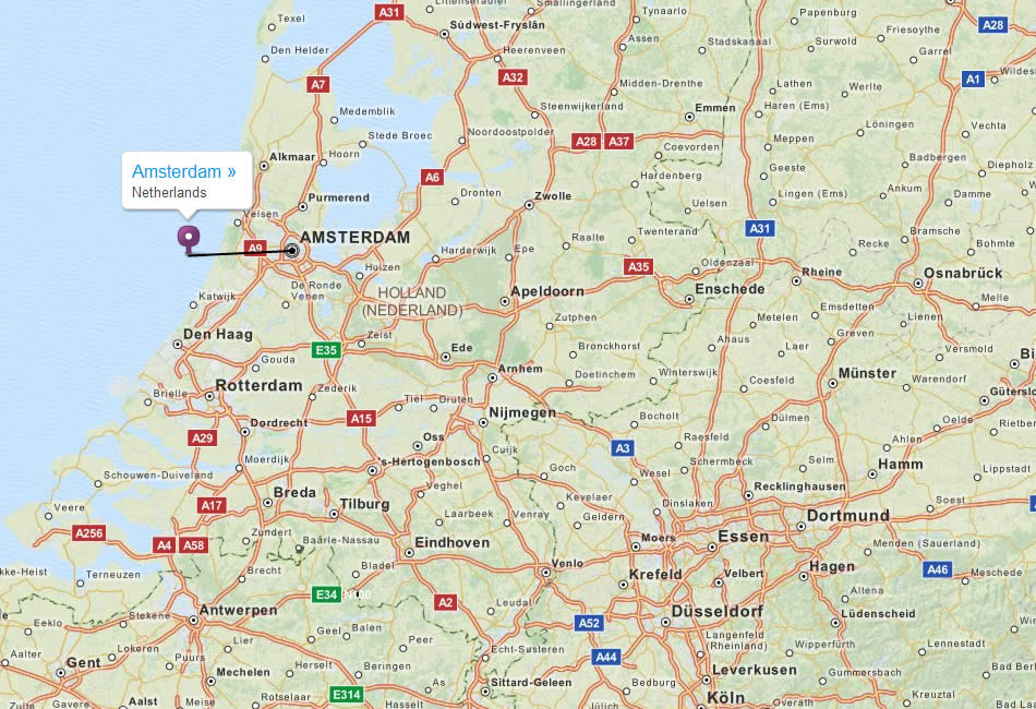 netherlands Amsterdam map