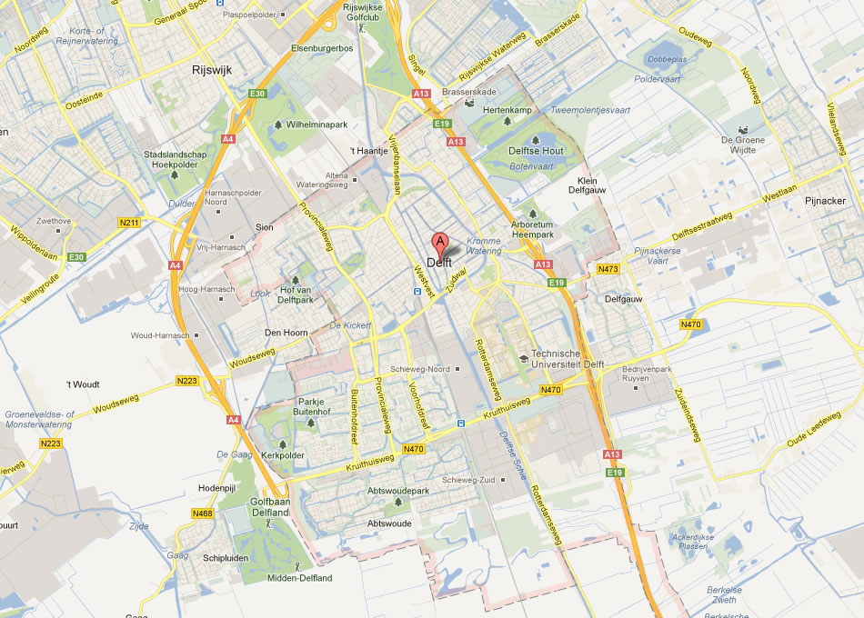 map of Delft