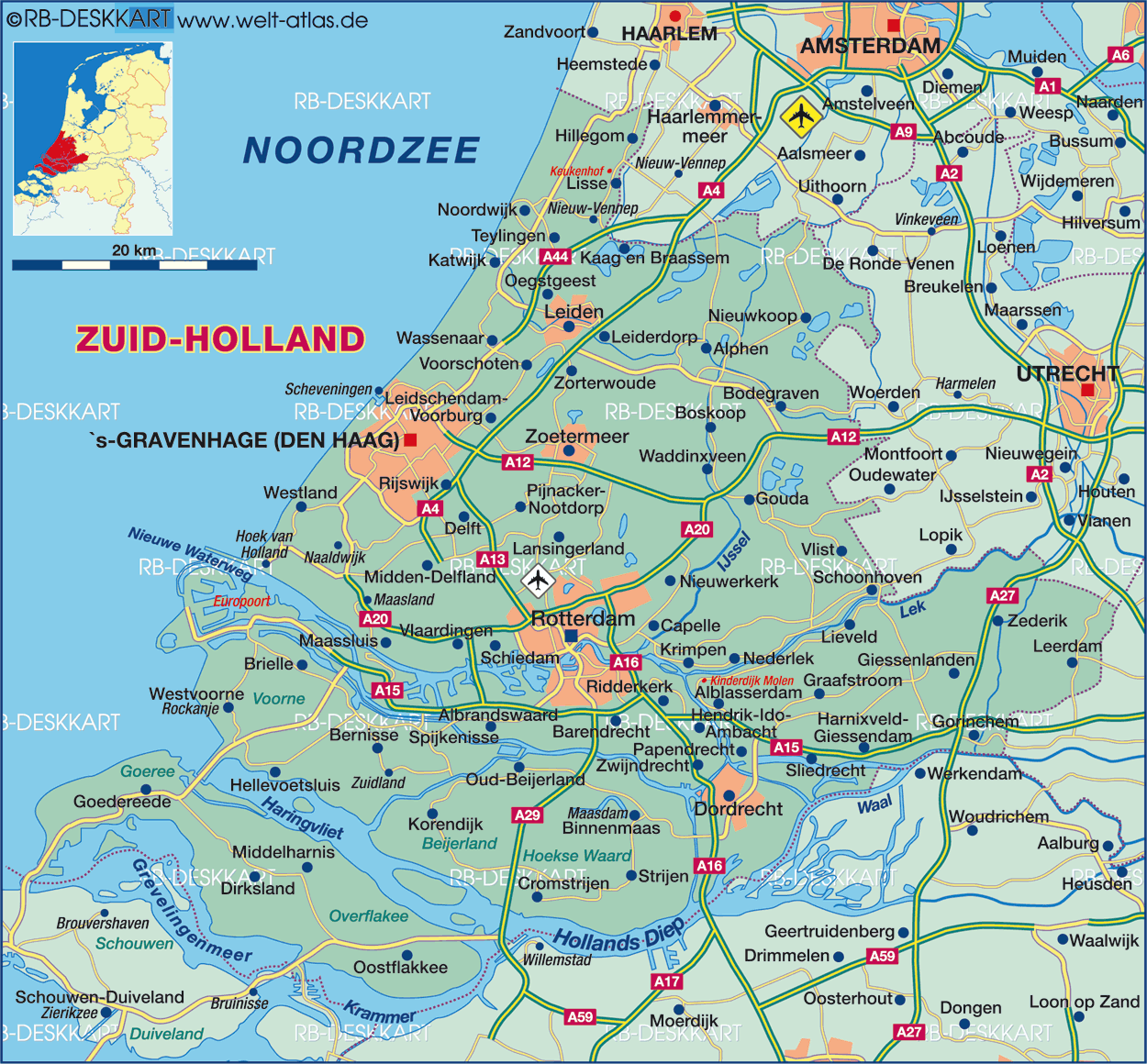 Dordrecht Amsterdam Rotterdam map