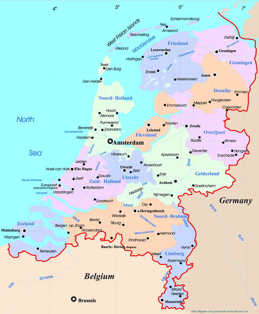 netherlands Leiden map