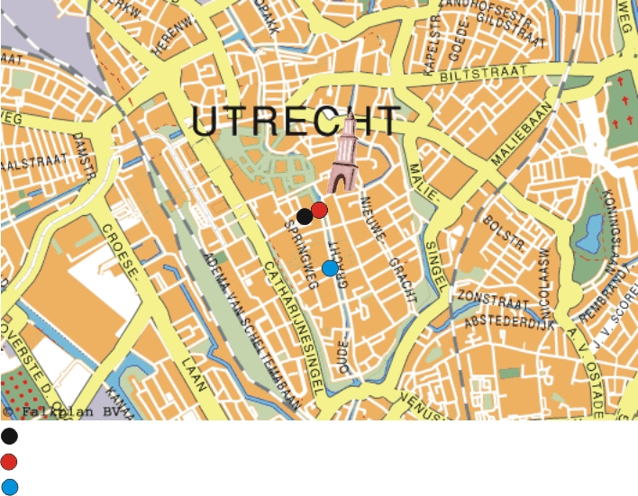 downtown map of Utrecht