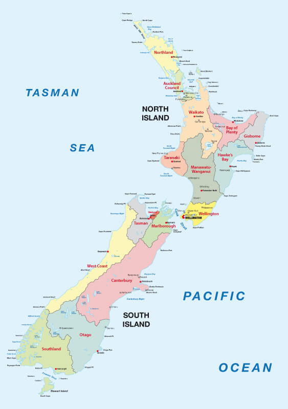 New Zealand Administrative Map