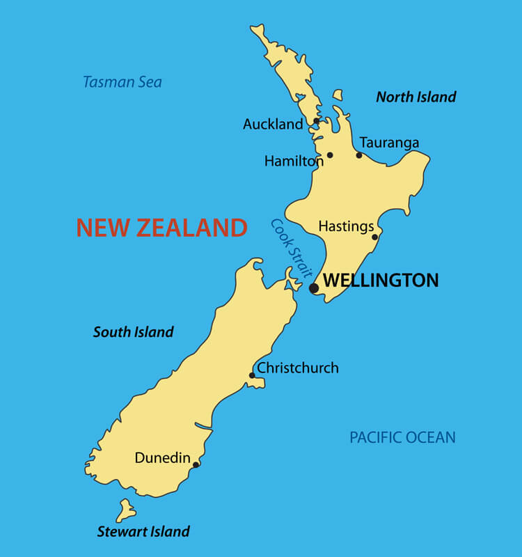 New Zealand Cities Map