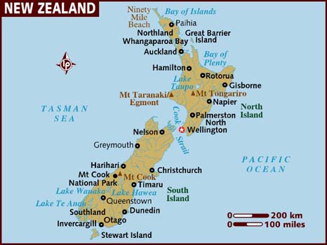 map of new zealand Auckland
