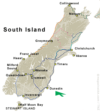 Dunedin new zealand map