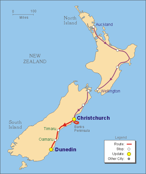 new zealand Dunedin map