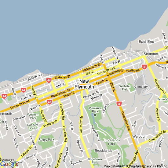 New Plymouth map