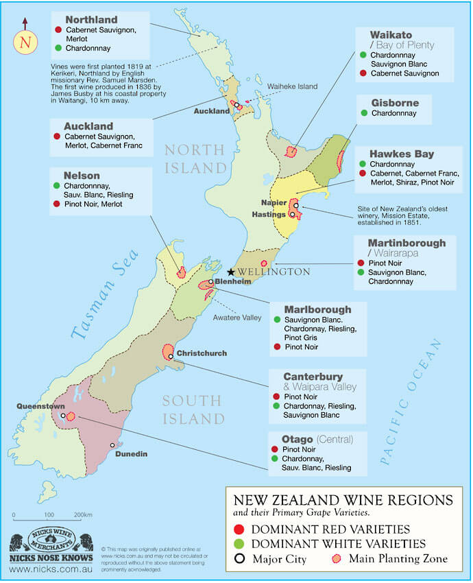 new zealand wine map