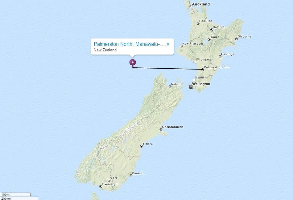 map of new zealand Palmerston North
