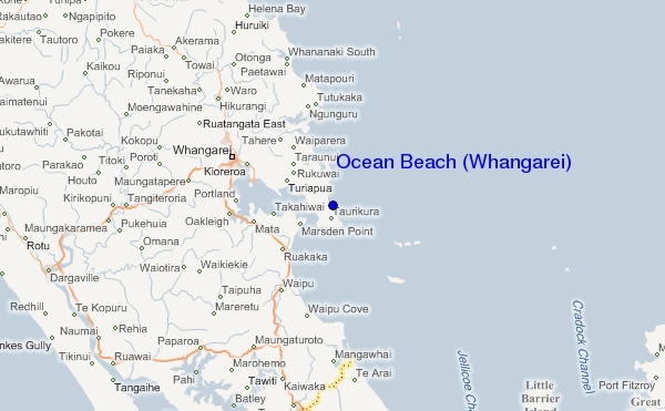 Ocean Beach Whangarei Map