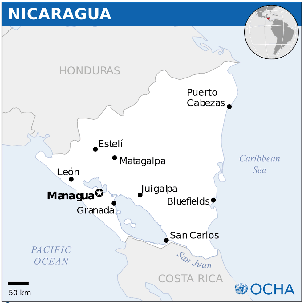 nicaragua location map