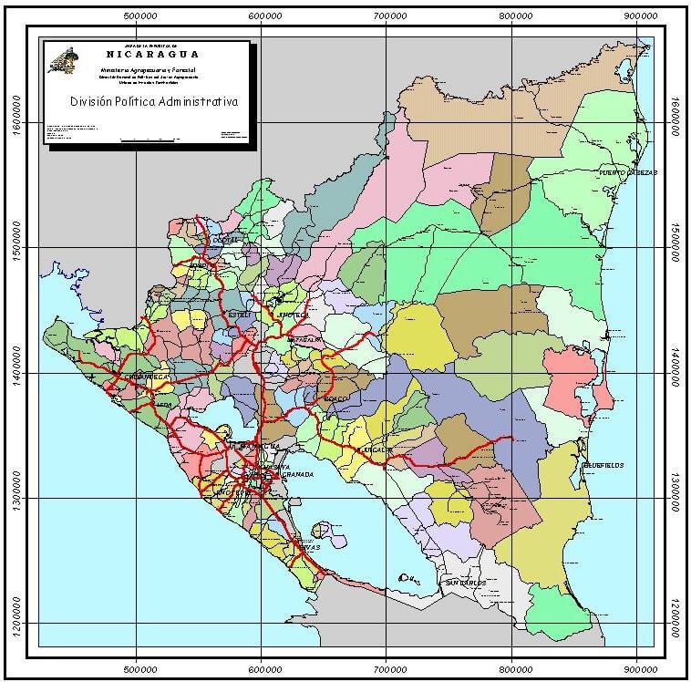 Nicaragua Municipality Map