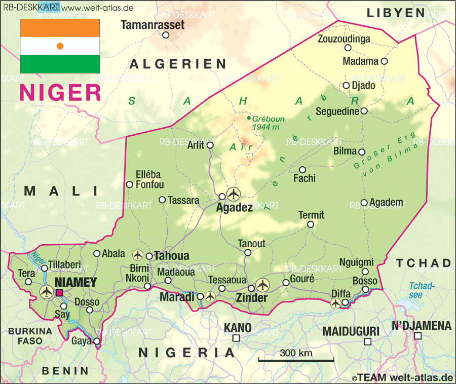 physical map of niger