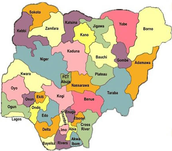 nigeria provinces map