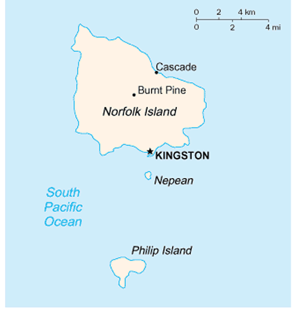 norfolk island location map