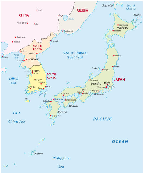 Japan Korea Map