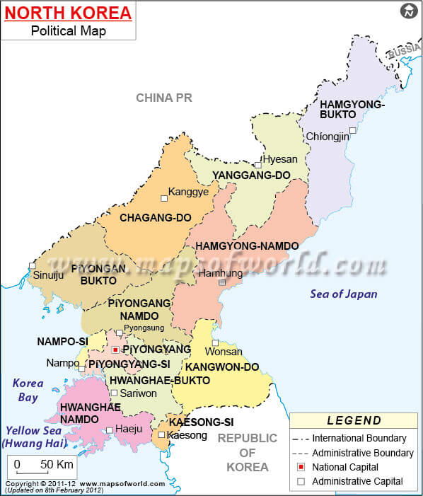 north korea political map