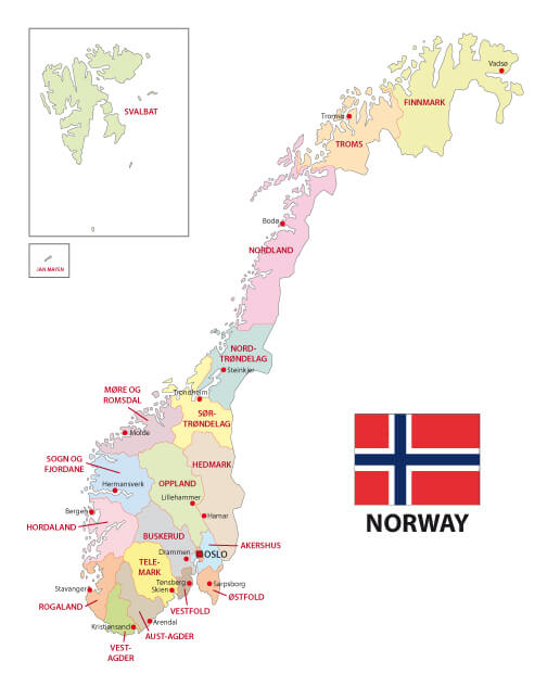 Administrative Map of Norway